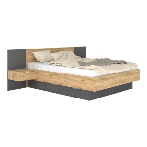 pak-173-000052 ΚΡΕΒΑΤΙ ΔΙΠΛΟ KANTRI PAKOWORLD ΣΕ SONOMA - ΓΚΡΙ ΑΠΟΧΡΩΣΗ 160X200ΕΚ