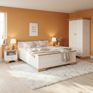 pak-173-000057 ΣΕΤ ΚΡΕΒΑΤΟΚΑΜΑΡΑΣ JADEN ΜΕ ΚΡΕΒΑΤΙ OAK -ΛΕΥΚΟ 160X200ΕΚ ΣΕΤ 4ΤΕΜ