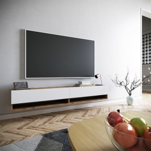 pak-176-000002-1 ΕΠΙΠΛΟ ΤΗΛΕΟΡΑΣΗΣ ΕΠΙΤΟΙΧΙΟ HANDRA PAKOWORLD ΛΕΥΚΟ-OAK 180X31,5X29,5ΕΚ