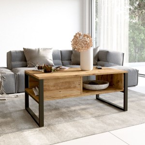 pak-176-000009-1 ΤΡΑΠΕΖΙ ΣΑΛΟΝΙΟΥ HONORA PAKOWORLD OAK-ΜΑΥΡΟ 100X60X44,5ΕΚ