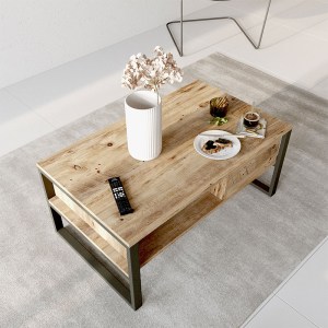 pak-176-000009-2 ΤΡΑΠΕΖΙ ΣΑΛΟΝΙΟΥ HONORA PAKOWORLD OAK-ΜΑΥΡΟ 100X60X44,5ΕΚ