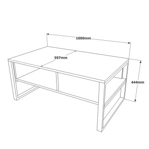pak-176-000009-3 ΤΡΑΠΕΖΙ ΣΑΛΟΝΙΟΥ HONORA PAKOWORLD OAK-ΜΑΥΡΟ 100X60X44,5ΕΚ