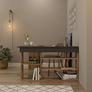 pak-176-000024-5 ΓΡΑΦΕΙΟ ΓΩΝΙΑΚΟ ROSALINE PAKOWORLD ΑΝΘΡΑΚΙ-OAK 120X129X72ΕΚ