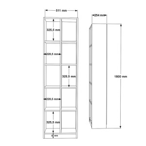 pak-176-000198-4 ΒΙΒΛΙΟΘΗΚΗ OTECA 10ΘΕΣΕΩΝ PAKOWORLD ΣΕ ΦΥΣΙΚΗ ΑΠΟΧΡΩΣΗ 51.1X25.4X180ΕΚ