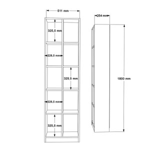 pak-176-000199-4 ΒΙΒΛΙΟΘΗΚΗ OTECA 10ΘΕΣΕΩΝ PAKOWORLD ΣΕ ΛΕΥΚΗ ΑΠΟΧΡΩΣΗ 51.1X25.4X180ΕΚ