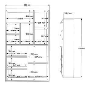 pak-176-000202-3 ΒΙΒΛΙΟΘΗΚΗ BOTECA 10ΘΕΣΕΩΝ PAKOWORLD ΣΕ ΛΕΥΚΗ ΑΠΟΧΡΩΣΗ 75X22X123.6ΕΚ