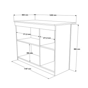 pak-176-000211-4 ΤΡΑΠΕΖΙ-ΠΑΓΚΟΣ ΚΟΥΖΙΝΑΣ KOGILE PAKOWORLD ΣΕ ΦΥΣΙΚΗ ΑΠΟΧΡΩΣΗ 120X60X88.2ΕΚ
