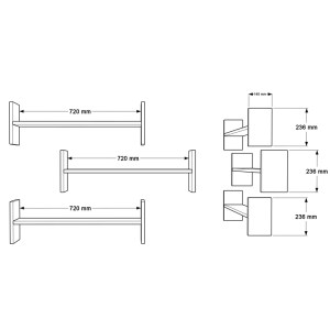 pak-176-000235-3 ΡΑΦΙΕΡΑ ΤΟΙΧΟΥ MENTO PAKOWORLD ΛΕΥΚΟ ΜΕ OAK 75,6X14,5X23,6ΕΚ