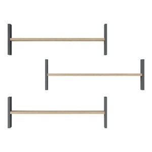 pak-176-000236-2 ΡΑΦΙΕΡΑ ΤΟΙΧΟΥ MENTO PAKOWORLD OAK ΜΕ ΑΝΘΡΑΚΙ 75,6X14,5X23,6ΕΚ