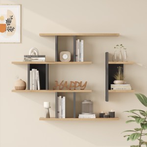pak-176-000238-1 ΡΑΦΙΕΡΑ ΤΟΙΧΟΥ LEDIA PAKOWORLD OAK ΜΕ ΑΝΘΡΑΚΙ 110,6X14,5X78ΕΚ