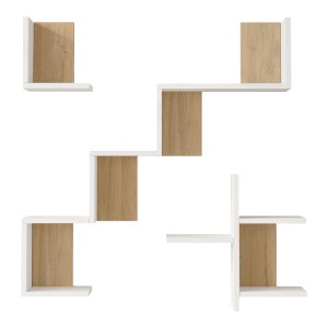 pak-176-000241-2 ΡΑΦΙΕΡΑ ΤΟΙΧΟΥ VERSO PAKOWORLD ΛΕΥΚΟ ΜΕ OAK 99,4X14,5X103ΕΚ