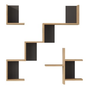 pak-176-000242-2 ΡΑΦΙΕΡΑ ΤΟΙΧΟΥ VERSO PAKOWORLD OAK ΜΕ ΑΝΘΡΑΚΙ 99,4X14,5X103ΕΚ