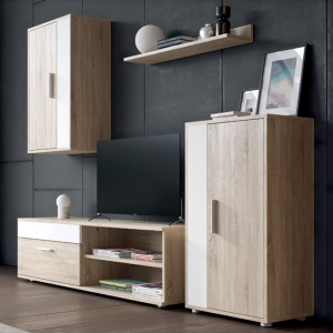 pak-192-000001-1 ΣΥΝΘΕΤΟ ΣΑΛΟΝΙΟΥ ZAFIRA PAKOWORLD SONOMA-ΛΕΥΚΟ 190X35X190ΕΚ