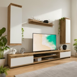 pak-192-000025-1 ΣΥΝΘΕΤΟ ΣΑΛΟΝΙΟΥ SANDRO PAKOWORLD ΚΑΡΥΔΙ-ΛΕΥΚΟ 175X37X160ΕΚ