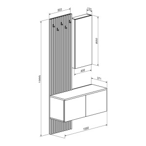pak-192-000034-4 ΕΠΙΠΛΟ ΕΙΣΟΔΟΥ ARIKA PAKOWORLD ΛΕΥΚΟ-SONOMA 100X37X199.5ΕΚ