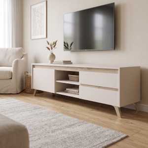 pak-192-000070 ΕΠΙΠΛΟ ΤΗΛΕΟΡΑΣΗΣ BELKA PAKOWORLD ΚΡΕΜ ΜΕ OAK 155X45X53,6ΕΚ