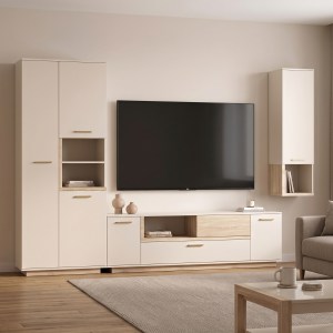 pak-192-000072 ΣΥΝΘΕΤΟ ΣΑΛΟΝΙΟΥ NORDA PAKOWORLD ΚΡΕΜ ΜΕ OAK 187X40X58,4ΕΚ