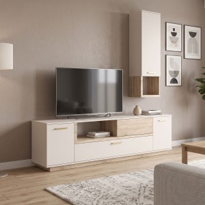 pak-192-000076 ΣΥΝΘΕΤΟ ΣΑΛΟΝΙΟΥ NORDA PAKOWORLD ΚΡΕΜ ΜΕ OAK 187X40X58.4ΕΚ