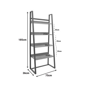 pak-197-000064-5 ΒΙΒΛΙΟΘΗΚΗ RYDER PAKOWORLD ΚΑΡΥΔΙ-ΜΑΥΡΟ 75X36X185ΕΚ