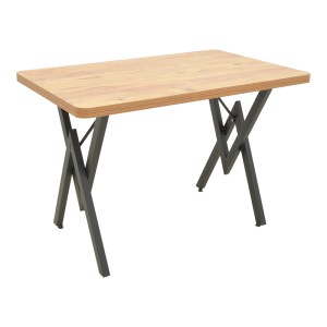 pak-197-000321-1 ΤΡΑΠΕΖΙ VERTEX PAKOWORLD OAK ΜΕ ΜΑΥΡΑ ΜΕΤΑΛΛΙΚΑ ΠΟΔΙΑ 110X70X72ΕΚ
