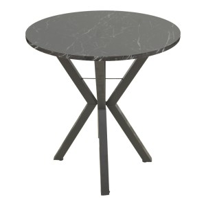 pak-197-000326-1 ΤΡΑΠΕΖΙ ROGUE PAKOWORLD ΜΑΥΡΟ ΕΦΕ ΜΑΡΜΑΡΟΥ ΜΕ ΜΑΥΡΑ ΜΕΤΑΛΛΙΚΑ ΠΟΔΙΑ Φ70X72ΕΚ