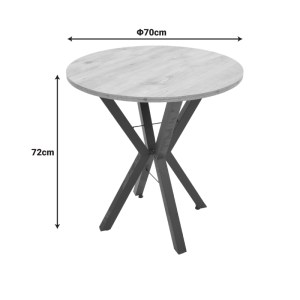 pak-197-000326-4 ΤΡΑΠΕΖΙ ROGUE PAKOWORLD ΜΑΥΡΟ ΕΦΕ ΜΑΡΜΑΡΟΥ ΜΕ ΜΑΥΡΑ ΜΕΤΑΛΛΙΚΑ ΠΟΔΙΑ Φ70X72ΕΚ