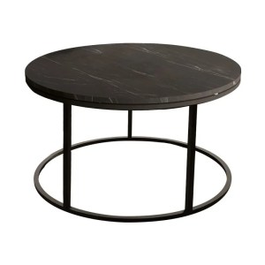 pak-197-000328-1 ΤΡΑΠΕΖΙ ΣΑΛΟΝΙΟΥ SIKELE PAKOWORLD ΜΑΥΡΟ ΕΦΕ ΜΑΡΜΑΡΟΥ ΜΕ ΜΑΥΡΑ ΜΕΤΑΛΛΙΚΑ ΠΟΔΙΑ Φ60X40ΕΚ