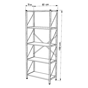 pak-197-000333-1 ΒΙΒΛΙΟΘΗΚΗ BIMBLEM PAKOWORLD ΚΑΡΥΔΙ ΜΕ ΜΑΥΡΟ ΜΕΤΑΛΛΟ 60X30X150ΕΚ