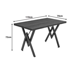 pak-197-000342-3 ΤΡΑΠΕΖΙ VERTEX PAKOWORLD ΚΑΡΥΔΙ ΜΕ ΜΑΥΡΟ ΜΕΤΑΛΛΟ 110X70X72ΕΚ