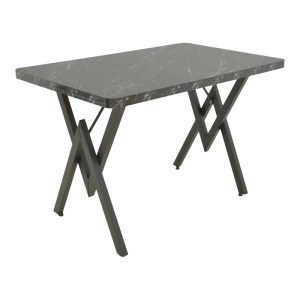 pak-197-000343 ΤΡΑΠΕΖΙ VERTEX PAKOWORLD ΜΑΥΡΟ ΜΑΡΜΑΡΟΥ ΚΑΙ ΜΕΤΑΛΛΟ 110X70X72ΕΚ