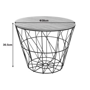 pak-199-000097-2 ΒΟΗΘΗΤΙΚΟ ΤΡΑΠΕΖΙ ΣΑΛΟΝΙΟΥ JACOT PAKOWORLD OAK-ΜΑΥΡΟ Φ38X30,5ΕΚ