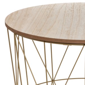 pak-199-000175-1 ΤΡΑΠΕΖΙ ΣΑΛΟΝΙΟΥ KUMI PAKOWORLD OAK-ΧΡΥΣΟ Φ41X40ΕΚ