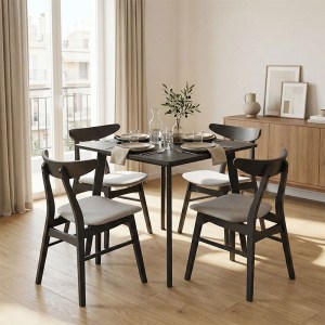 pak-200-000179 TΡΑΠΕΖΑΡΙΑ BENSON - ORLEAN PAKOWORLD ΣΕΤ 5ΤΜΧ RUSTIC GREY - ΥΦΑΣΜΑ ΓΚΡΙ 80X80X75ΕΚ