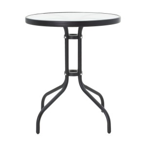 pak-200-000305-5 ΤΡΑΠΕΖΑΡΙΑ CALAN-WATSON ΣΕΤ 3ΤΕΜ PAKOWORLD ΜΕΤΑΛΛΟ ΜΑΥΡΟ-TEXTILENE ΜΑΥΡΟ Φ60X70ΕΚ