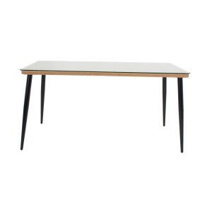 pak-200-000755-8 ΤΡΑΠΕΖΑΡΙΑ NAOKI C PAKOWORLD ΣΕΤ 7 ΤΜΧ RATTAN ΦΥΣΙΚΟ-ΜΑΥΡΟ ΜΕΤΑΛΛΟ-ΓΥΑΛΙ 160X90X78ΕΚ