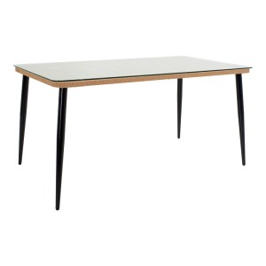 pak-200-000756-4 ΤΡΑΠΕΖΑΡΙΑ NAOKI-TANISH PAKOWORLD ΣΕΤ 7 ΤΜΧ RATTAN ΦΥΣΙΚΟ-ΜΑΥΡΟ ΜΕΤΑΛΛΟ-ΓΥΑΛΙ 160X90X78ΕΚ