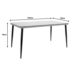 pak-200-000756-9 ΤΡΑΠΕΖΑΡΙΑ NAOKI-TANISH PAKOWORLD ΣΕΤ 7 ΤΜΧ RATTAN ΦΥΣΙΚΟ-ΜΑΥΡΟ ΜΕΤΑΛΛΟ-ΓΥΑΛΙ 160X90X78ΕΚ