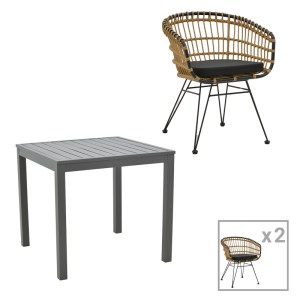 pak-200-000853 ΤΡΑΠΕΖΑΡΙΑ KLITON-NAOKI A ΣΕΤ 3ΤΕΜ PAKOWORLD ΑΝΘΡΑΚΙ ΑΛΟΥΜΙΝΙΟ ΚΑΙ ΜΕΤΑΛΛΟ ΣΕ ΜΑΥΡΗ ΑΠΟΧΡΩΣΗ 80X80X74ΕΚ