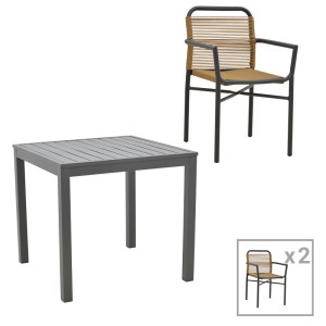 pak-200-000863 ΤΡΑΠΕΖΑΡΙΑ KLITON-CLUTCH ΣΕΤ 3ΤΕΜ PAKOWORLD  ΑΛΟΥΜΙΝΙΟ ΣΕ ΑΝΘΡΑΚΙ ΑΠΟΧΡΩΣΗ 80X80X74ΕΚ