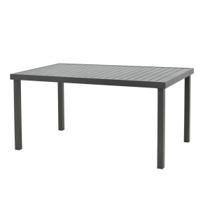 pak-200-000883-5 ΤΡΑΠΕΖΑΡΙΑ NAOKI-KLITON I ΣΕΤ 5ΤΕΜ PAKOWORLD ΑΝΘΡΑΚΙ ΑΛΟΥΜΙΝΙΟ ΚΑΙ PE RATTAN ΣΕ ΜΑΥΡΗ ΑΠΟΧΡΩΣΗ 150X80X74ΕΚ