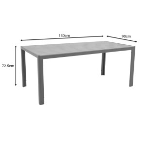 pak-200-000911-8 ΤΡΑΠΕΖΑΡΙΑ NARES-AZELIE ΣΕΤ 5ΤΕΜ PAKOWORLD ΑΝΘΡΑΚΙ ΑΛΟΥΜΙΝΙΟ ΚΑΙ PLYWOOD ΣΕ ΦΥΣΙΚΗ ΑΠΟΧΡΩΣΗ 180X90X72.5ΕΚ