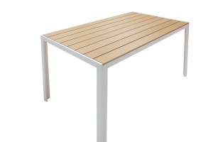 pak-200-000928-3 ΤΡΑΠΕΖΑΡΙΑ NARES-AZELIE A ΣΕΤ 5ΤΕΜ PAKOWORLD ΛΕΥΚΟ ΑΛΟΥΜΙΝΙΟ ΚΑΙ PLYWOOD ΣΕ ΦΥΣΙΚΗ ΑΠΟΧΡΩΣΗ 140X80X72.5ΕΚ