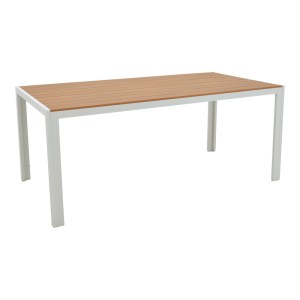 pak-200-000939-1 ΤΡΑΠΕΖΑΡΙΑ NARES-PINO B ΣΕΤ 7ΤΕΜ PAKOWORLD ΛΕΥΚΟ ΑΛΟΥΜΙΝΙΟ ΚΑΙ PLYWOOD ΣΕ ΦΥΣΙΚΗ ΑΠΟΧΡΩΣΗ 180X90X72.5ΕΚ