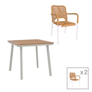 pak-200-000941 ΤΡΑΠΕΖΑΡΙΑ SYNERGY-NORTURE ΣΕΤ 3ΤΕΜ PAKOWORLD ΛΕΥΚΟ ΑΛΟΥΜΙΝΙΟ ΚΑΙ PLYWOOD ΣΕ ΦΥΣΙΚΟ ΧΡΩΜΑ 80X80X74ΕΚ