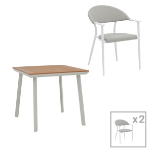 pak-200-000949 ΤΡΑΠΕΖΑΡΙΑ SYNERGY-PINO ΣΕΤ 3ΤΕΜ PAKOWORLD ΛΕΥΚΟ ΑΛΟΥΜΙΝΙΟ ΚΑΙ PLYWOOD ΣΕ ΦΥΣΙΚΟ ΧΡΩΜΑ 80X80X74ΕΚ
