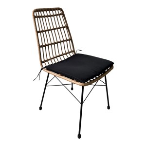 pak-200-000962-4 ΤΡΑΠΕΖΑΡΙΑ NAOKI U ΣΕΤ 3ΤΕΜ PAKOWORLD RATTAN PE ΣΕ ΦΥΣΙΚΗ ΑΠΟΧΡΩΣΗ ΚΑΙ ΜΑΥΡΟ ΜΕΤΑΛΛΟ 80X80X78ΕΚ