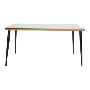 pak-200-000964-2 ΤΡΑΠΕΖΑΡΙΑ NAOKI U ΣΕΤ 5ΤΕΜ PAKOWORLD RATTAN PE ΣΕ ΦΥΣΙΚΗ ΑΠΟΧΡΩΣΗ ΚΑΙ ΜΑΥΡΟ ΜΕΤΑΛΛΟ 160X90X78ΕΚ
