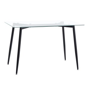 pak-200-001157-4 ΤΡΑΠΕΖΑΡΙΑ QUANA-PARKER PAKOWORLD ΣΕΤ 5ΤΕΜ ΓΥΑΛΙΝΟ ΔΙΑΦΑΝΟ-ΜΑΥΡΟ ΠΟΔΙ 120X70X75CM