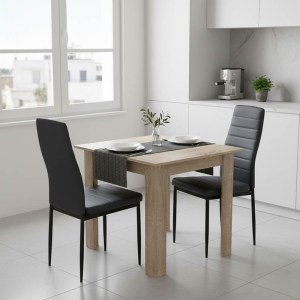 pak-200-001162 ΤΡΑΠΕΖΑΡΙΑ MANKA-PARKER PAKOWORLD ΣΕΤ 3ΤΕΜ MDF ΣΕ ΜΑΥΡΗ-SONOMA ΑΠΟΧΡΩΣΗ 80X80X77ΕΚ