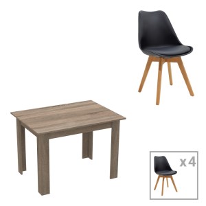 pak-200-001190 ΤΡΑΠΕΖΑΡΙΑ MANKA-GASTON PAKOWORLD ΣΕΤ 5ΤΕΜ ΣΕ SONOMA TRUFFLE-ΜΑΥΡΗ ΑΠΟΧΡΩΣΗ 110X80X77ΕΚ